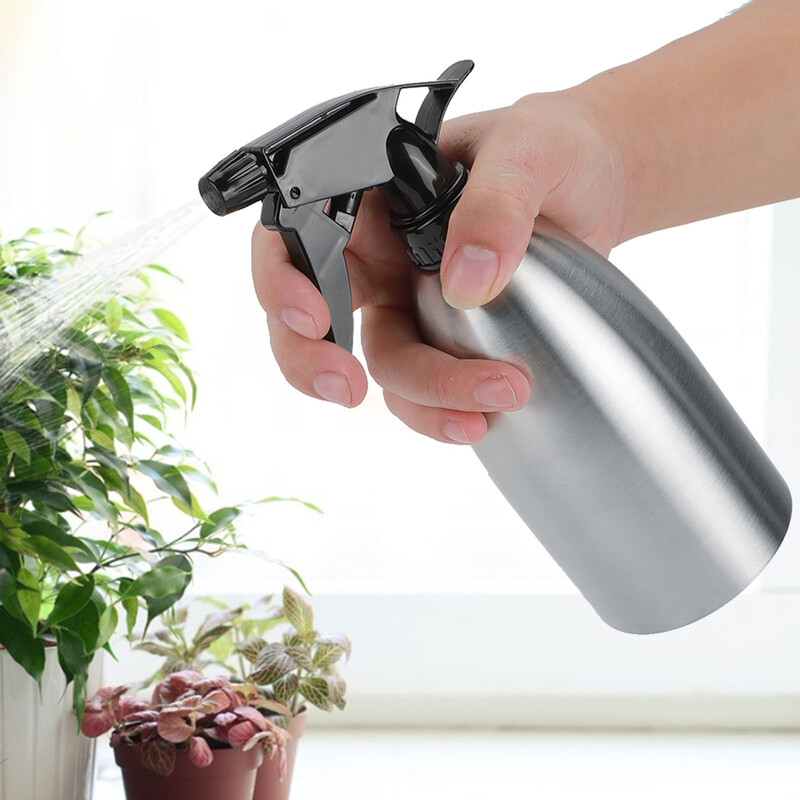 500 мл бутилка за поливане от неръждаема стомана, градинарство, кухня, поливане, пръскаща бутилка, регулируема дюза, кутия за дома