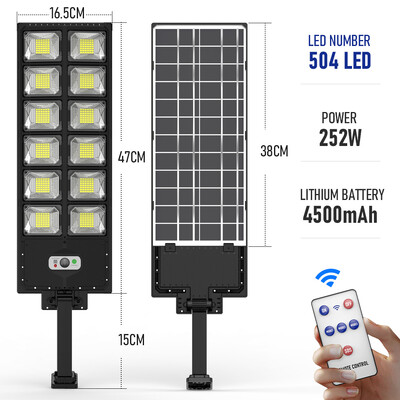 LED īpaši spilgta āra saules lampa, ūdensnecaurlaidīga īpaši plata apgaismojuma ielu apgaismojums cilvēka indukcijas kustības sensora pagalma sienas gaismas