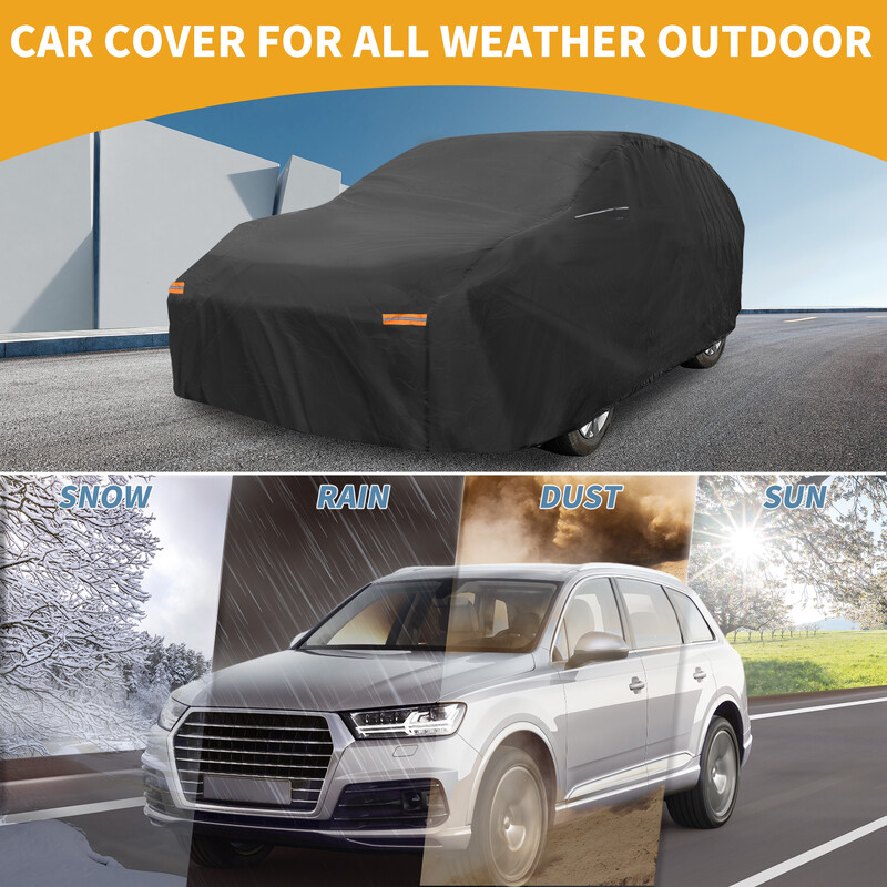 UXCELL Автомобилен капак Водоустойчив 210D-PU за Седан Хечбек SUV Универсален Автоматичен Протектор за всякакви метеорологични условия на открито Слънце Дъжд Сняг Защита от прах
