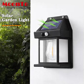 Solar LED wolfram izzószálas lámpa kültéri IP65 vízálló emberi test érzékelő fali lámpa kerti veranda udvari dekorációs világítás
