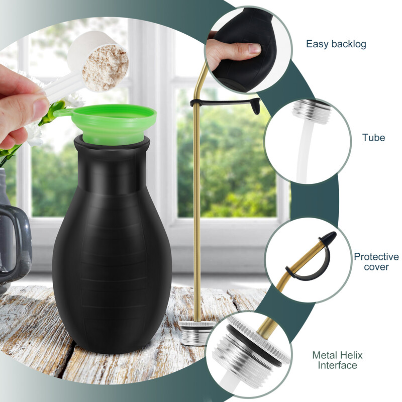 Градинска пръскачка за прах Пръскачка за прах Гумена подвижна крушка Пръскачка за прах Градински апликатор за прах с месингова тръба за хотелски старчески дом