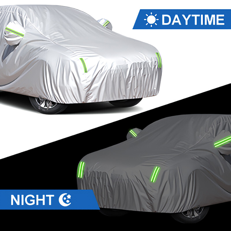 Нов 190T автомобилен капак Външна защита Пълна външна снежна покривка Сенник Прахоустойчив защитен капак Универсален за хечбек седан