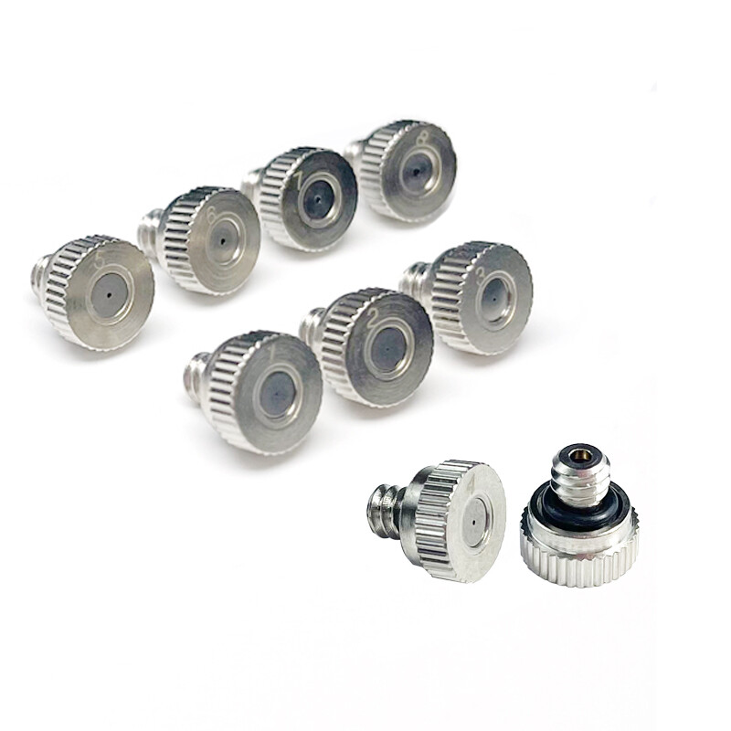 10 kom. Mlaznica za maglu od nehrđajućeg čelika, raspršivač za maglu, 0,1-0,8 mm otvor 10/24 UNC navoj za ovlaživanje vrta, hlađenje na otvorenom