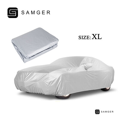 Samger Universāls Automašīnas Pilna Pārsega XL Izmērs Āra Auto Pārsegs Sudraba Saulessargs Sniega Putekļu Noturīgs Aizsargpārklājs Sedanam