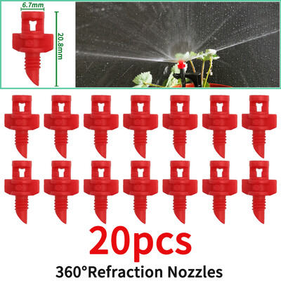 OASIS 20 DB 90/180/360 fokos fénytörési fúvóka locsolófej menetes csatlakozó kerti öntözőköd permetező üvegházhoz