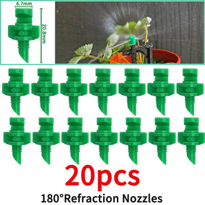 OASIS 20 DB 90/180/360 fokos fénytörési fúvóka locsolófej menetes csatlakozó kerti öntözőköd permetező üvegházhoz