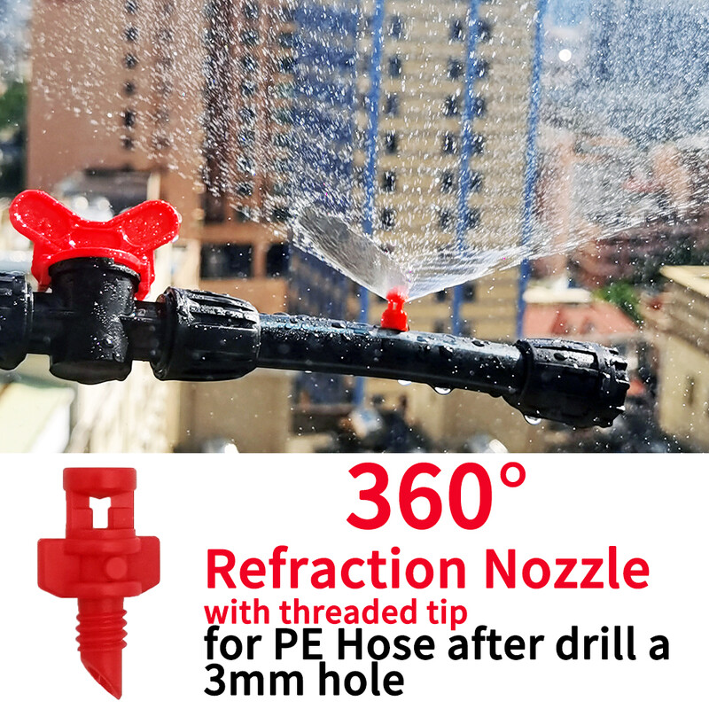 OASIS 20PCS 90/180/360 laipsnių refrakcijos purkštuko purkštuvo galvutės sriegio jungtis sodo drėkinimo rūko purkštuvas šiltnamiui