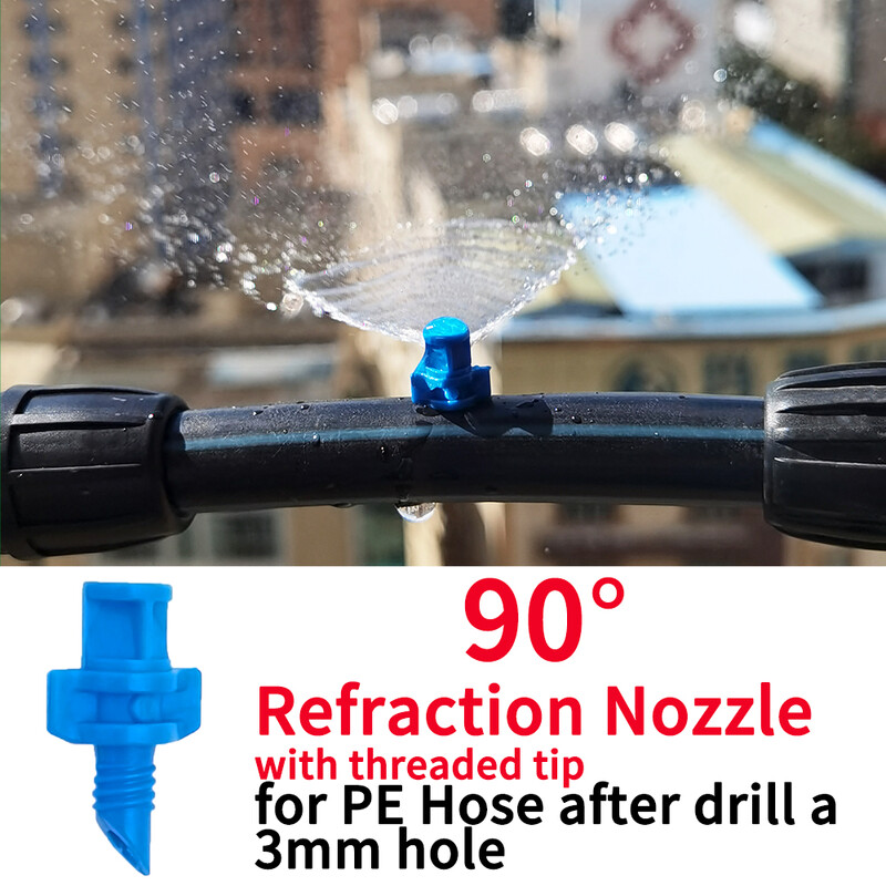 OASIS 20PCS 90/180/360 laipsnių refrakcijos purkštuko purkštuvo galvutės sriegio jungtis sodo drėkinimo rūko purkštuvas šiltnamiui