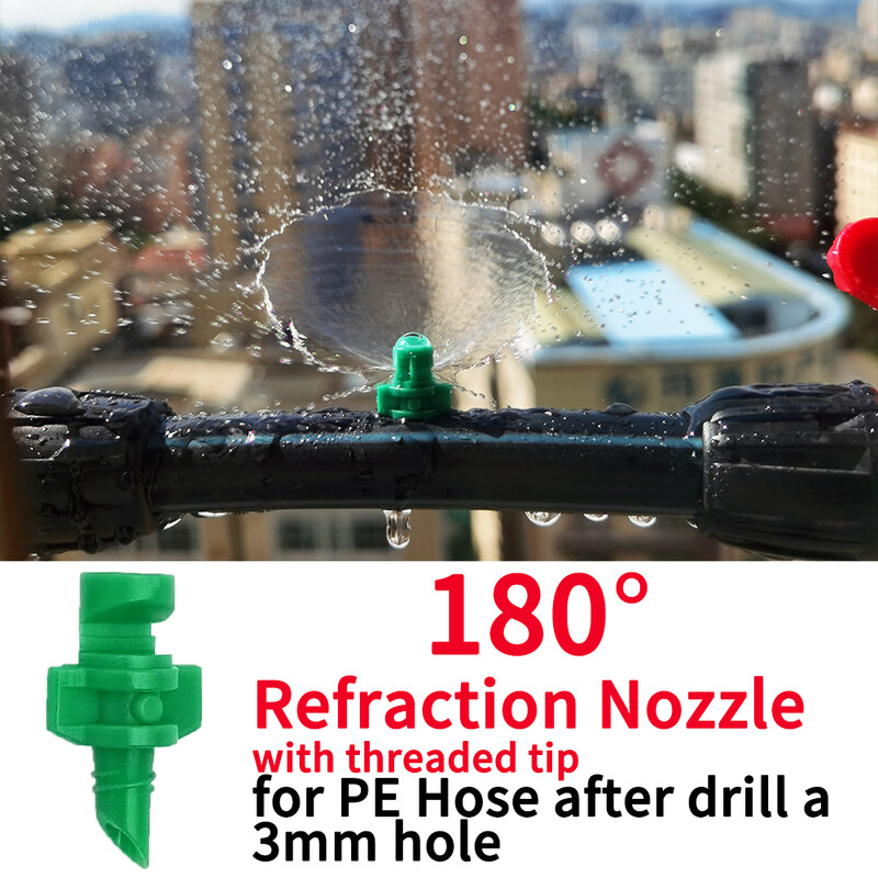 OASIS 20PCS 90/180/360 laipsnių refrakcijos purkštuko purkštuvo galvutės sriegio jungtis sodo drėkinimo rūko purkštuvas šiltnamiui