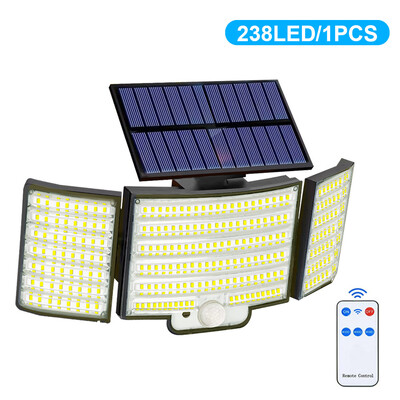 234LED napelemes kültéri lámpák mozgásérzékelő szuper fényes napelemes elárasztó lámpák távoli fali lámpák vízálló 3 módban Patio Garden Gar