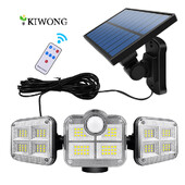 20 W-os szuperfényes napelemes lámpák 122/333 led IP65 vízálló kültéri napelemes lámpa állítható fejjel, széles megvilágítási szöggel