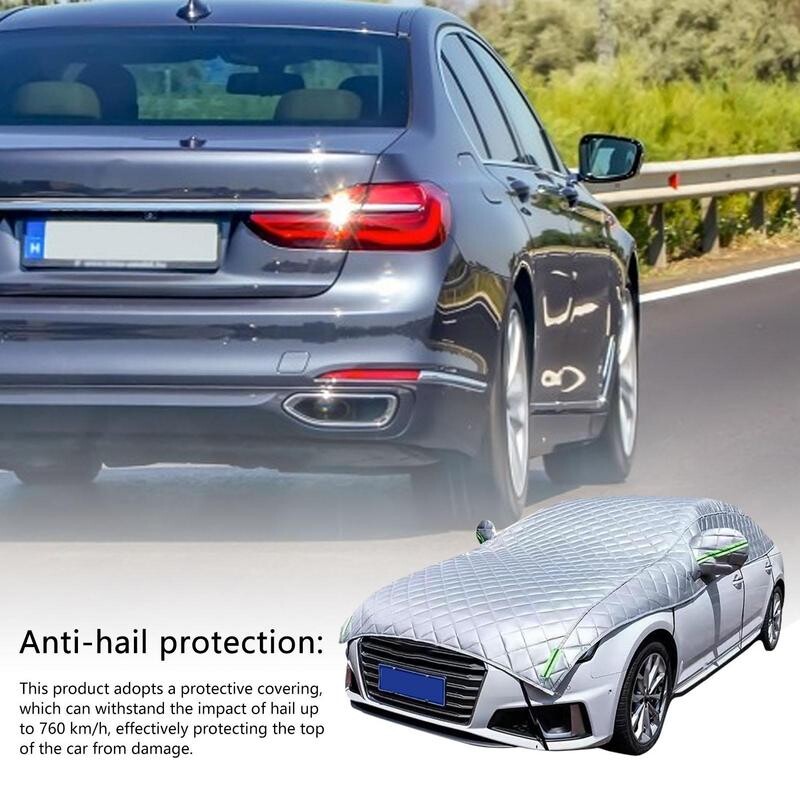 Снежно покривало за кола Удебеляване Водоустойчиво дишащо покривало за половин кола Прахоустойчиво Снегоустойчиво покривало за автомобил за сняг за повечето автомобили Седан и джип