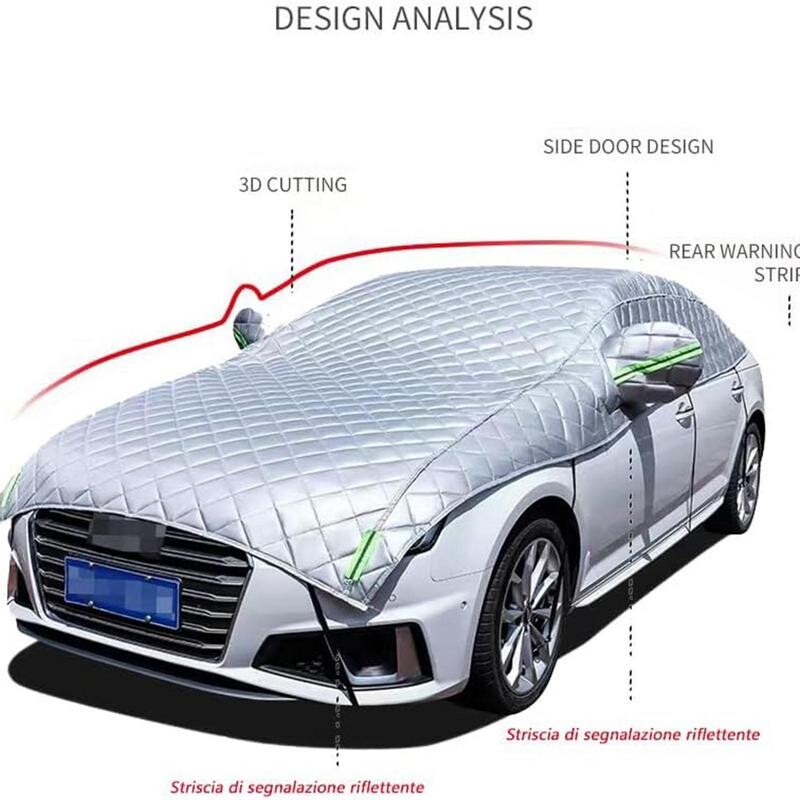 Снежно покривало за кола Удебеляване Водоустойчиво дишащо покривало за половин кола Прахоустойчиво Снегоустойчиво покривало за автомобил за сняг за повечето автомобили Седан и джип