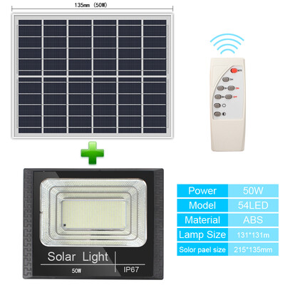 Solar Flood Lights távirányító 50-400W napenergiával működő spotlámpa kültéri vízálló IP67 villa utcai világítás állítható szög