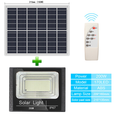 Solar Flood Lights távirányító 50-400W napenergiával működő spotlámpa kültéri vízálló IP67 villa utcai világítás állítható szög