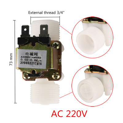 1/2"3/4" műanyag mágnesszelep 12V 220V mágneses mosógép adagoló ivóvíz pneumatikus nyomásszabályozó kapcsoló