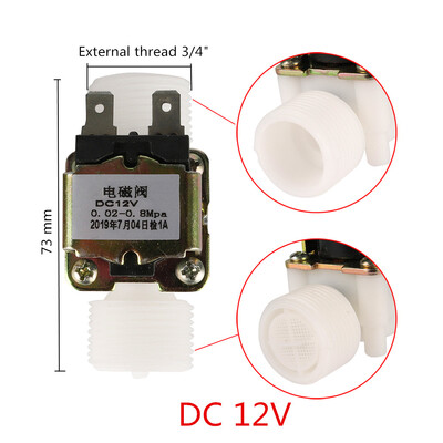 1/2"3/4" műanyag mágnesszelep 12V 220V mágneses mosógép adagoló ivóvíz pneumatikus nyomásszabályozó kapcsoló