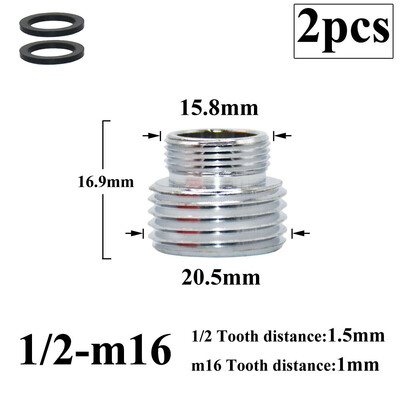 2 db 1/2 Váltás 16 18 20 22 24 26 28 mm-es férfi női menetes csaptelep adapter konyhai fürdőszoba sárgaréz buborékoló víz illesztési idomok