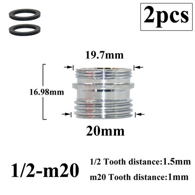 2 db 1/2 Váltás 16 18 20 22 24 26 28 mm-es férfi női menetes csaptelep adapter konyhai fürdőszoba sárgaréz buborékoló víz illesztési idomok