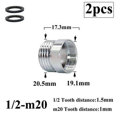 2 db 1/2 Váltás 16 18 20 22 24 26 28 mm-es férfi női menetes csaptelep adapter konyhai fürdőszoba sárgaréz buborékoló víz illesztési idomok