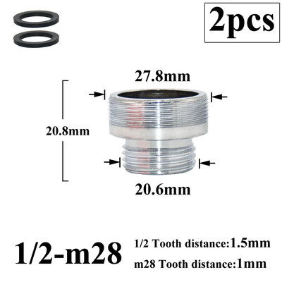 2 db 1/2 Váltás 16 18 20 22 24 26 28 mm-es férfi női menetes csaptelep adapter konyhai fürdőszoba sárgaréz buborékoló víz illesztési idomok