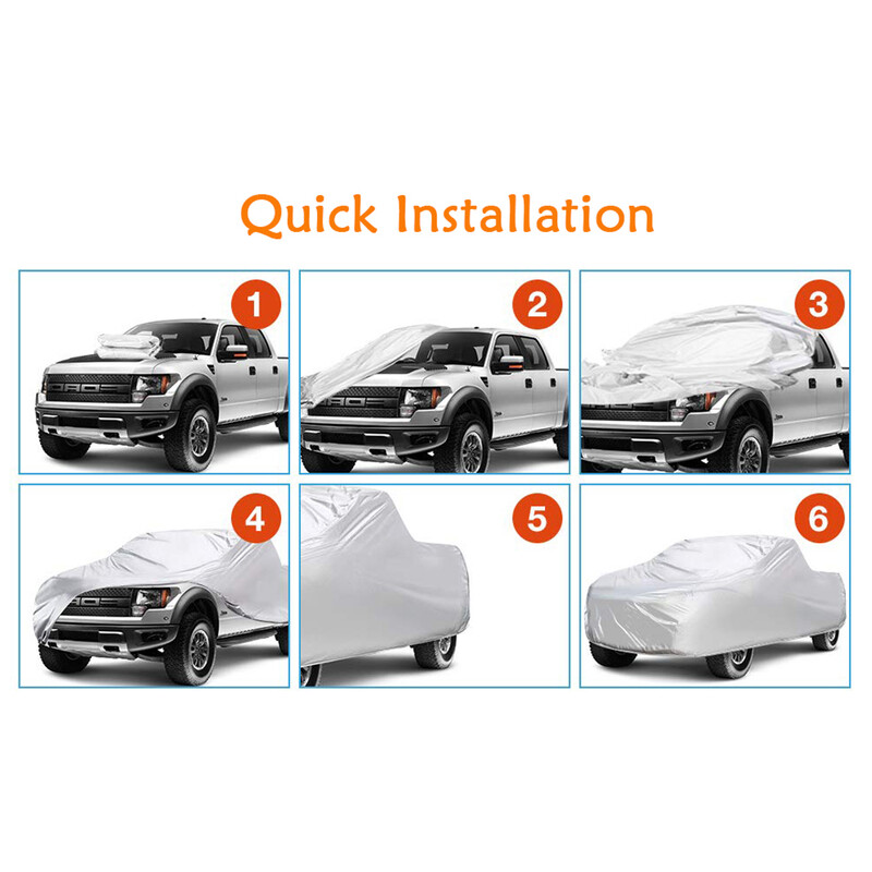 Prekrivač za kamion, Prekrivač za sva godišnja doba za kamionet, Zaštita od prašine, krhotina, UV zaštita otporna na vjetar 170T Zamjena