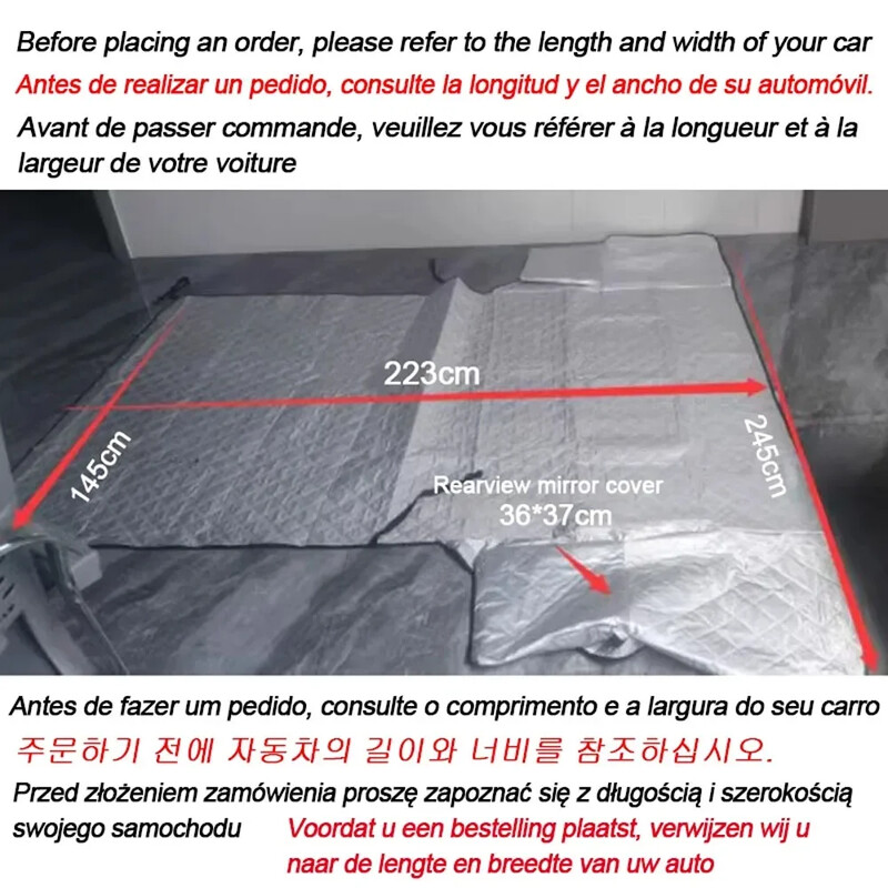 Univerzalni snježni pokrivač za automobil Iznimno veliki poklopac za vjetrobransko staklo automobila Sveobuhvatna zaštitna navlaka Pokrivač za suncobran otporan na snijeg protiv mraza
