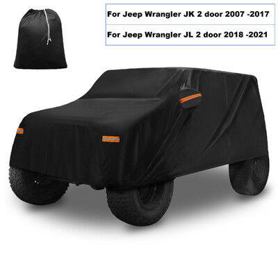 X Autohaux pilns automašīnas pārsegs Jeep Wrangler JK 2/4 durvju 2007-2017 alumīnija plēves āra pārsega aizsardzība pret laikapstākļiem ar durvju rāvējslēdzēju