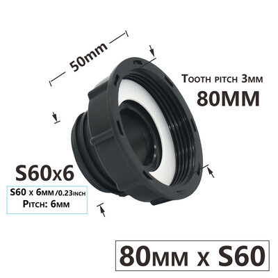 IBC Tank Adapter S60 x 1/2" 3/4` 1" 1,5 2" 63/75/80/100mm Σύνδεση σπειρώματος Ton Barrel Connect 1000 Liter IBC Tank Fitting