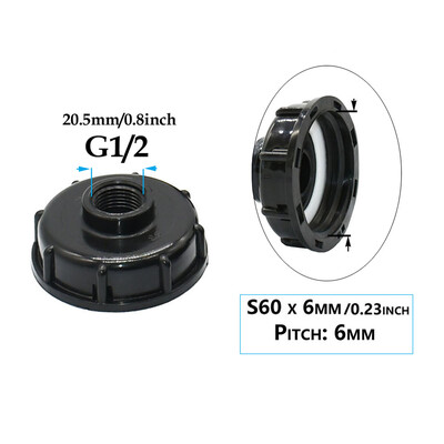IBC Tank Adapter S60 x 1/2" 3/4` 1" 1,5 2" 63/75/80/100mm Σύνδεση σπειρώματος Ton Barrel Connect 1000 Liter IBC Tank Fitting