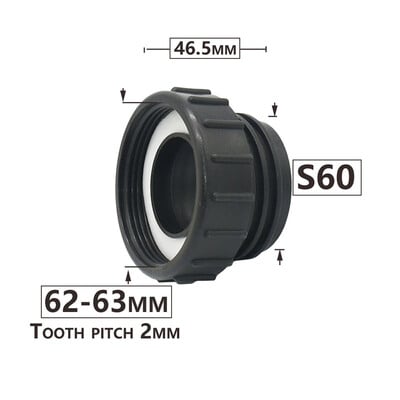 IBC Tank Adapter S60 x 1/2" 3/4` 1" 1,5 2" 63/75/80/100mm Σύνδεση σπειρώματος Ton Barrel Connect 1000 Liter IBC Tank Fitting