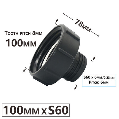 IBC Tank Adapter S60 x 1/2" 3/4` 1" 1,5 2" 63/75/80/100mm Σύνδεση σπειρώματος Ton Barrel Connect 1000 Liter IBC Tank Fitting