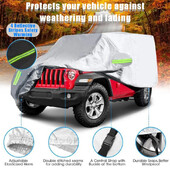 Καλύμματα αυτοκινήτου 190T Αδιάβροχο για Jeep Wrangler 2/4 Doors 1987-2019 JK JL YJ TJ Αντιανεμικό κάλυμμα προστασίας από τη σκόνη Full Surround