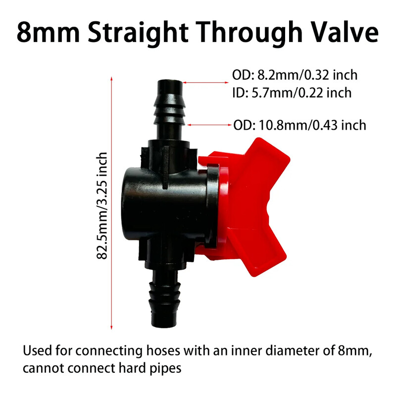 Plastična pagoda s bodljikavim kuglastim ventilom od 2 komada, konektor za crijevo s prekidačem za navodnjavanje za akvarijski vrt