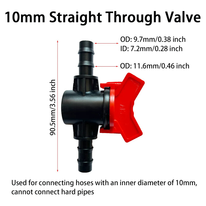 Plastična pagoda s bodljikavim kuglastim ventilom od 2 komada, konektor za crijevo s prekidačem za navodnjavanje za akvarijski vrt