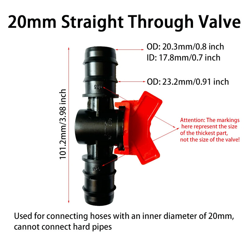 Plastična pagoda s bodljikavim kuglastim ventilom od 2 komada, konektor za crijevo s prekidačem za navodnjavanje za akvarijski vrt