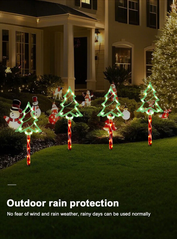 5pc/set Solarni bomboni Božićno drvce Instalacija na tlo Ukrasna svjetla Dvorište Vrt Travnjak Led solarna priključna svjetla