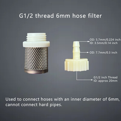 1 Σετ λάστιχο φίλτρο από ανοξείδωτο χάλυβα 6mm 8mm 10mm 12mm 16mm 20mm για Fish Tank Aquarium Garden