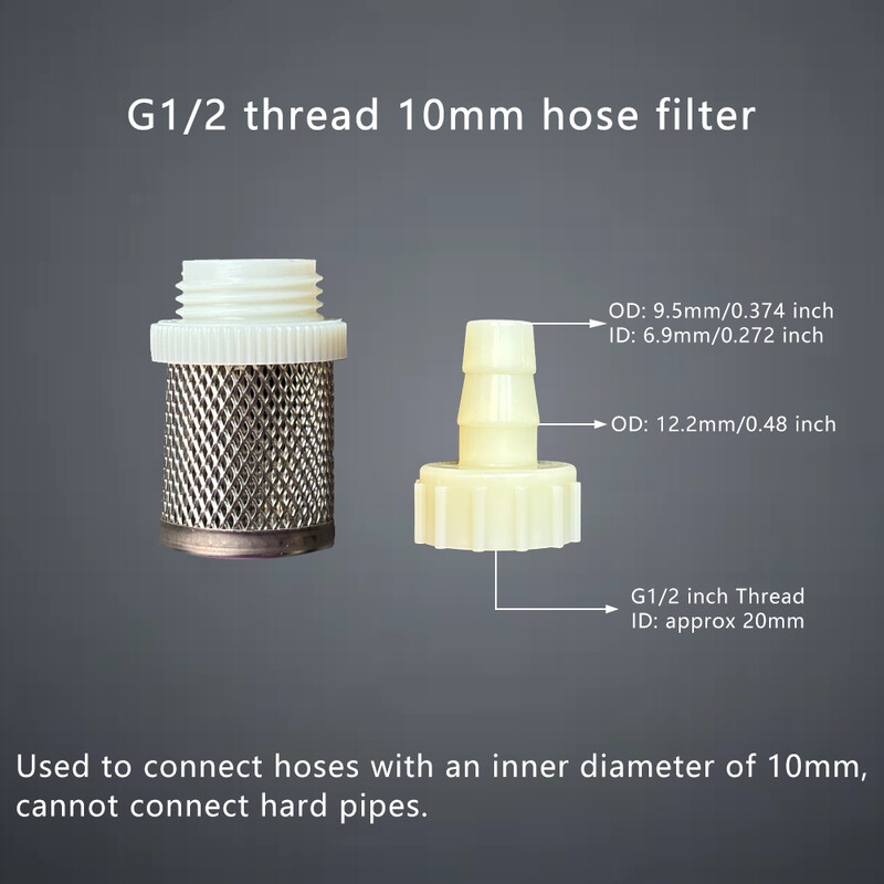 1 set filtera od nehrđajućeg čelika za crijevo 6 mm 8 mm 10 mm 12 mm 16 mm 20 mm za akvarijski vrt s ribicama