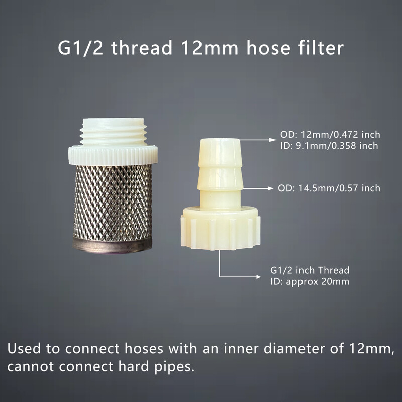 1 set filtera od nehrđajućeg čelika za crijevo 6 mm 8 mm 10 mm 12 mm 16 mm 20 mm za akvarijski vrt s ribicama