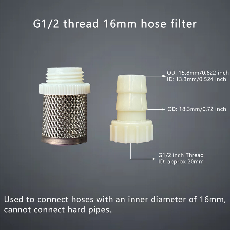 1 set filtera od nehrđajućeg čelika za crijevo 6 mm 8 mm 10 mm 12 mm 16 mm 20 mm za akvarijski vrt s ribicama