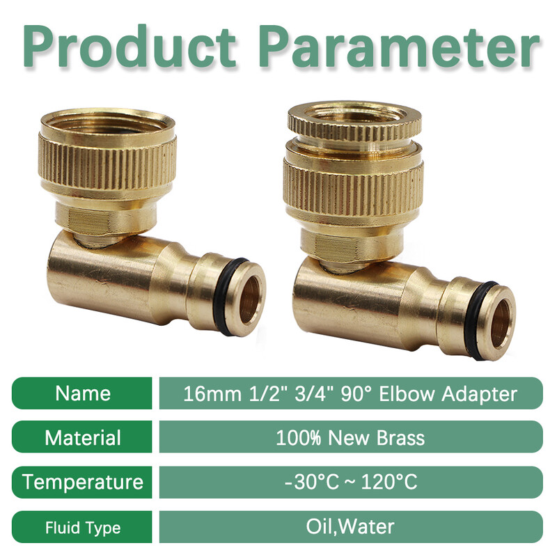 1 KOM 16 mm 1/2 "3/4" savijena brza spojnica Priključak za navodnjavanje vrta Mjedeni bakreni adapter Servisna izdržljiva spojnica Joi