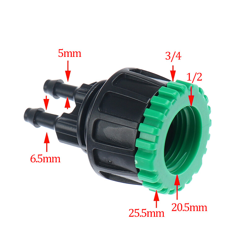 Vrtno crijevo 1/4" do 1/2" 3/4" ženski Y konektor za navodnjavanje 4/7 adapter