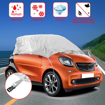 Για Mercedes Benz Smart 2 Door Half Car Cover Sun UV Snow Dust Resistant Rain Ανθεκτικά καλύμματα Αξεσουάρ αυτοκινήτου