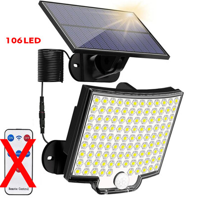 106 LED Super Bright Αισθητήρας Κίνησης ηλιακά φώτα εξωτερικού χώρου IP65 αδιάβροχο τηλεχειριστήριο Κήπος Βεράντα οδού Επιτοίχιο φωτιστικό έκτακτης ανάγκης