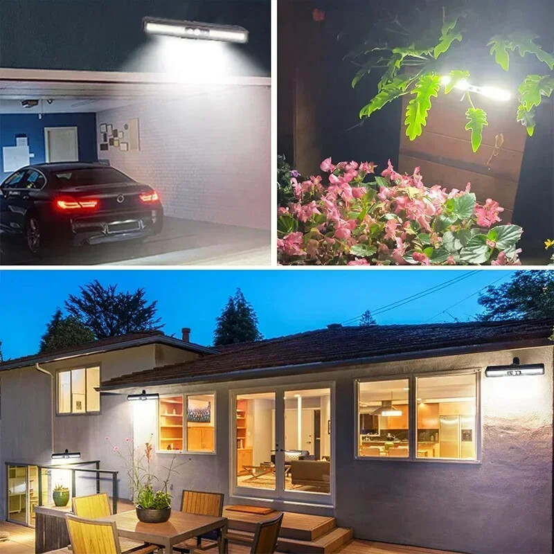 Vanjska vodootporna solarna svjetla za kretanje, vanjska solarna svjetla za ogradu s 36 LED dioda, prijenosno sigurnosno svjetlo na solarno napajanje