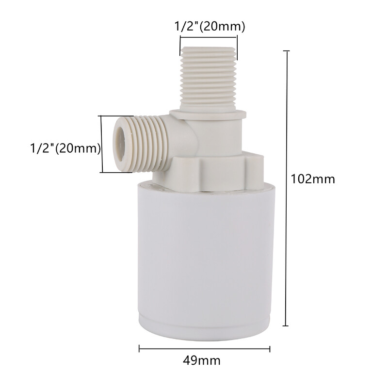 1/2" automatski ventil za regulaciju razine vode Tower Plutajući kuglasti ventil instaliran unutar spremnika Ulazni i izlazni ventil bez priključka