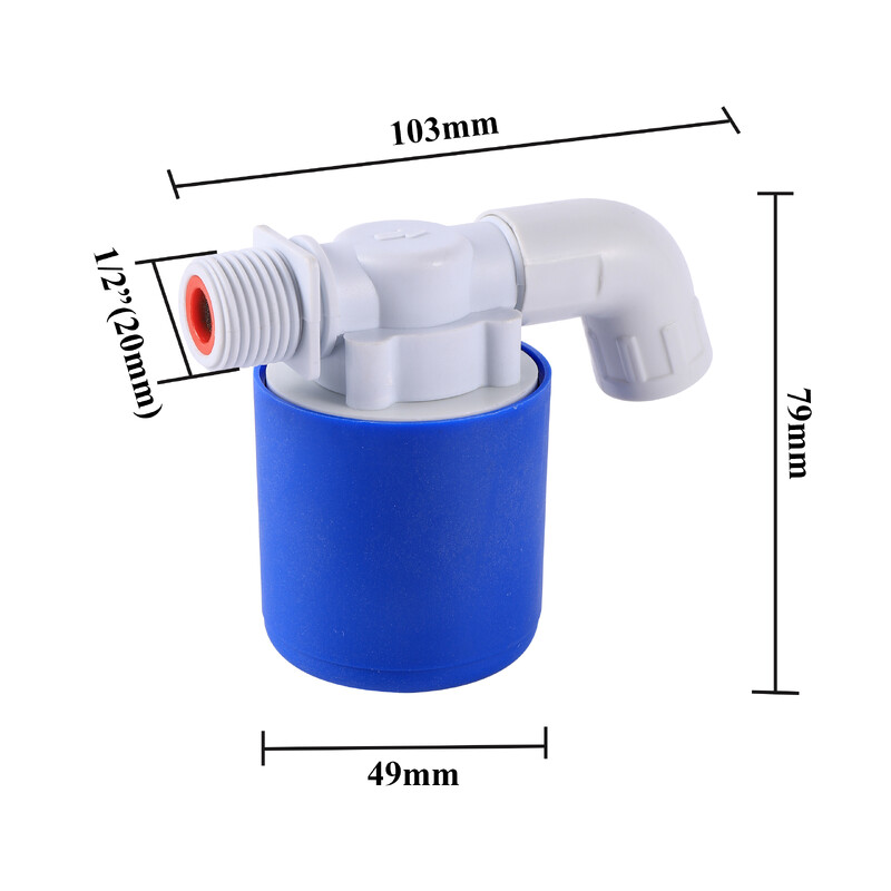 1/2" automatski ventil za regulaciju razine vode Tower Plutajući kuglasti ventil instaliran unutar spremnika Ulazni i izlazni ventil bez priključka