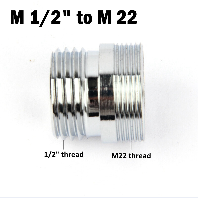 Priključak s navojem od nehrđajućeg čelika M22 do 1/2" Priključak za crijevo za tuš u kućanstvu Kuhinjska slavina Adapter za slavinu