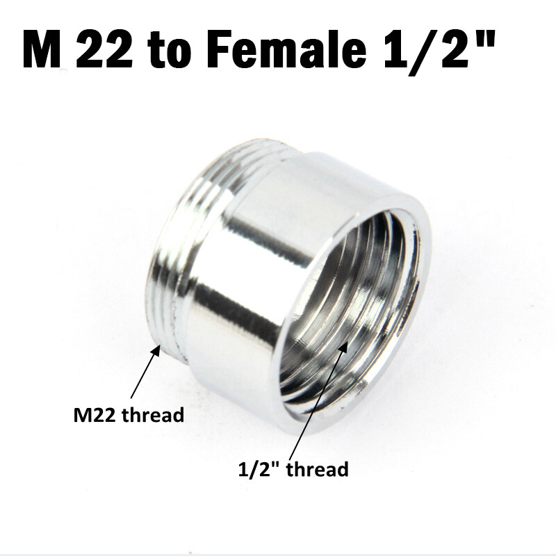 Priključak s navojem od nehrđajućeg čelika M22 do 1/2" Priključak za crijevo za tuš u kućanstvu Kuhinjska slavina Adapter za slavinu